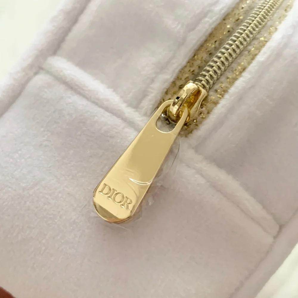NEW Dior furry zippy pouch